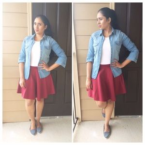 Skater Skirt Burgundy