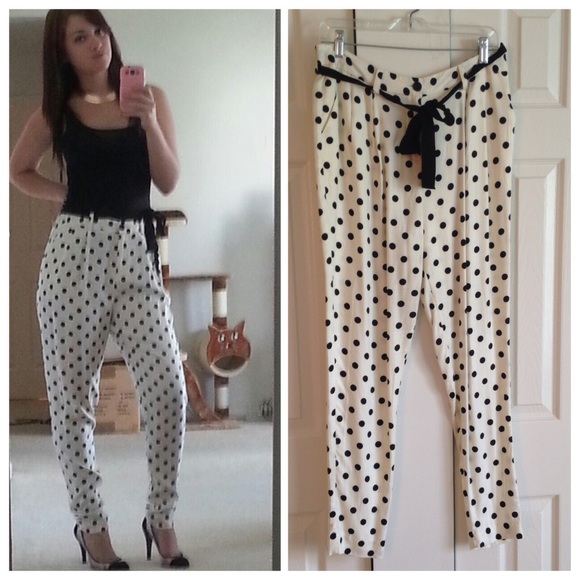 Forever 21 Pants - Forever21 Polka Dot Trouser Style Pants
