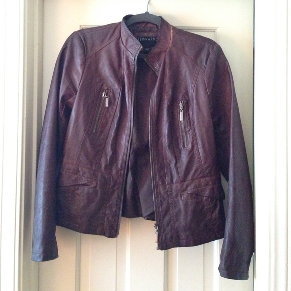 Brown faux leather jacket