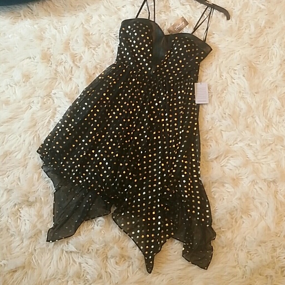 Hailey faux leather trim polka dot dress