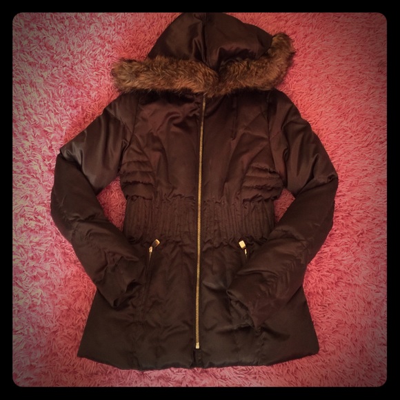 Brown Winter Coat with fur hood