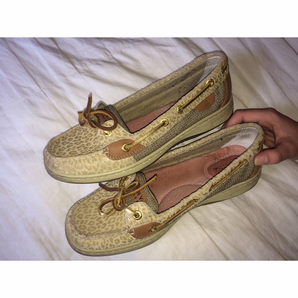 Gold & Tan Leopard Sperry Top-Siders