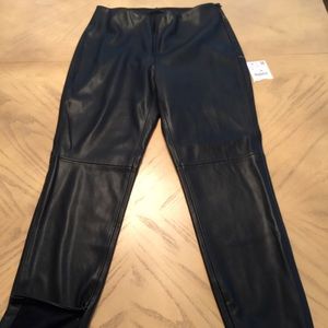 Zara Black Faux Leather Leggings Size Large