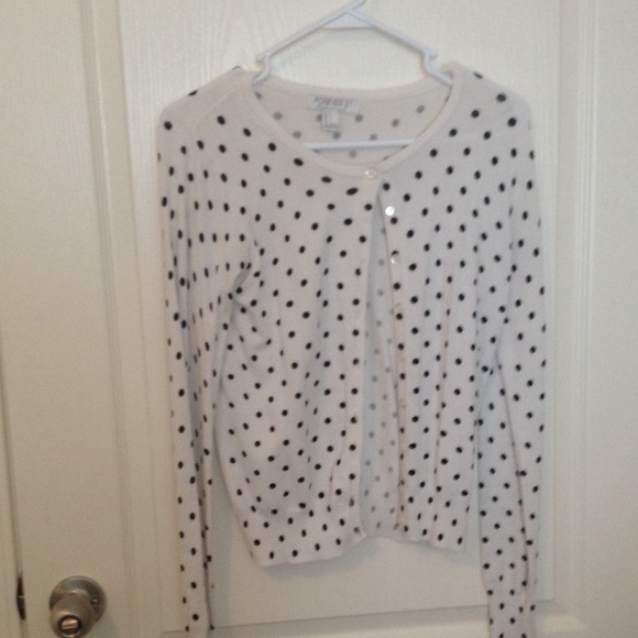 F21 polka dot cardigan