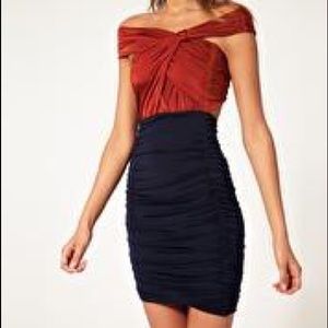 Ruched Color Block Body con Dress