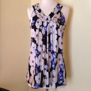 Silky floral patterned tank. Designer sample