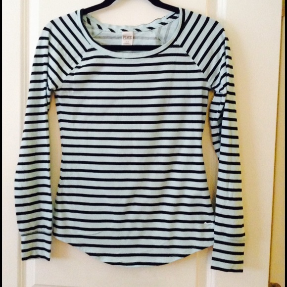 PINK Striped Blue& Black Long Sleeve