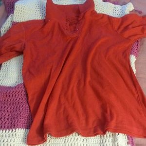 Red collared shirt