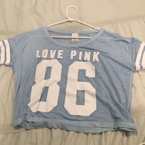 Love pink football style shirt