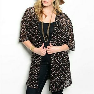 Beautiful Plus Size Floral & Lace Kimono
