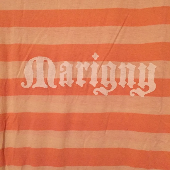 DONATED - Coral Peach Striped Tee, Marigny NWOT - Picture 2 of 3