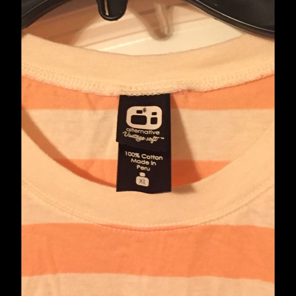 DONATED - Coral Peach Striped Tee, Marigny NWOT - Picture 3 of 3