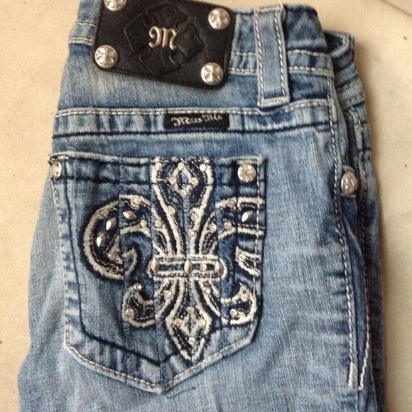 Miss me jeans fluer de lis boot cut pants