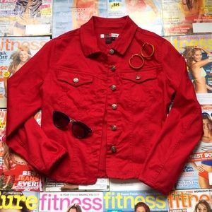 NWOT: Women's Red Collar Jacket
