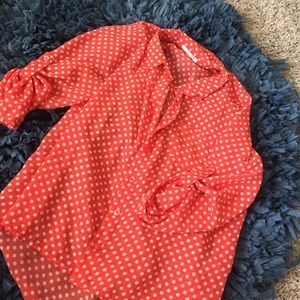 Button up polkadotted blouse