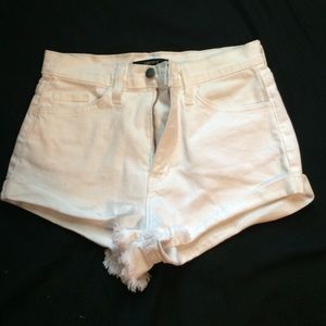 high waisted white shorts