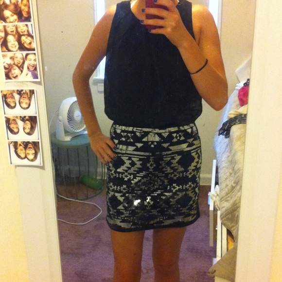 Black sequins dress