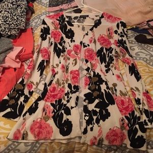 Flower print cardigan