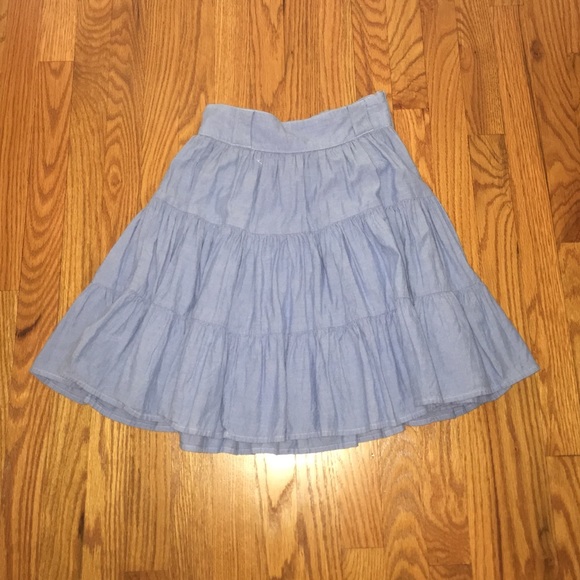 Cute denim material skater skirt