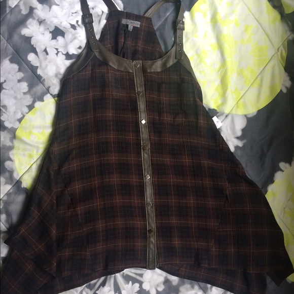 Brown Plaque Dress