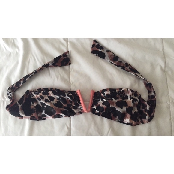 Pink/Cheetah Bando Bathingsuit Top