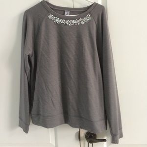 Bejeweled Grey Sweater