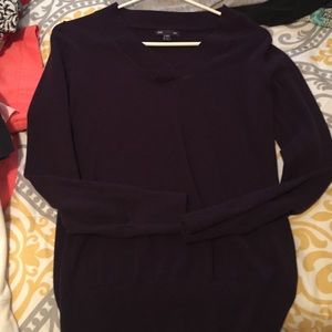 Purple V-neck sweater