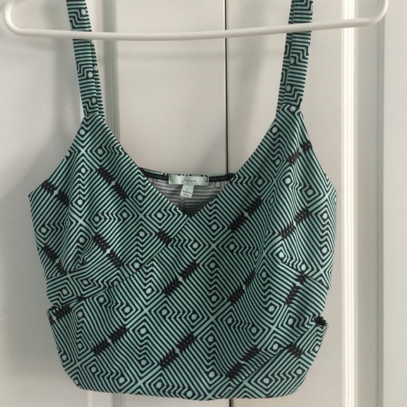 Light Green Graphic Crop Top