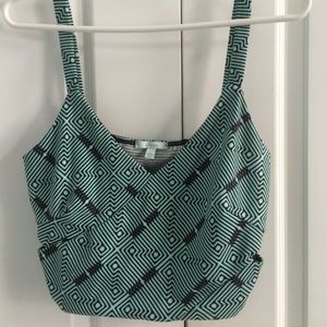 Light Green Graphic Crop Top