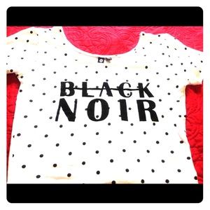 Noir (Black) polka dot crop top