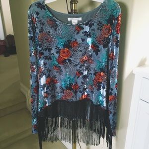 Floral Fringe top