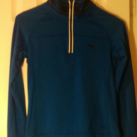 VS PINK DARK BLUE BOYFRIEND HALF ZIP