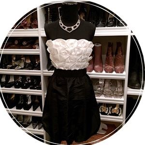 Laundry by Design Black & White Strapless Dress