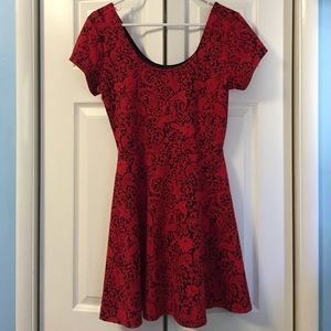Red and black dress