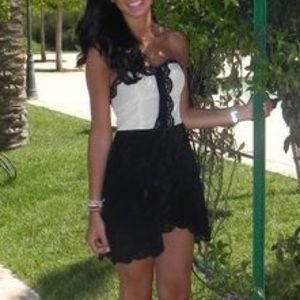 Black and White ruffle dress