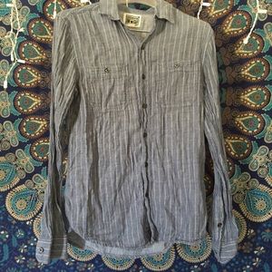 Converse Men's Striped Button Up