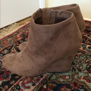 Unknown Brand Dark Brown Wedge Booties.