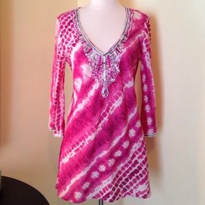 Detailed bold and beautiful tunic. Designer