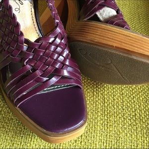 Braided Leather Sandals w/ Wooden Sole