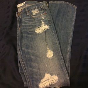 Abercrombie & Fitch destroyed boot cut jeans