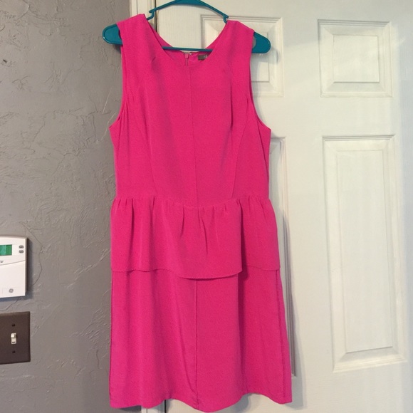Dresses - Charlie Jade Pink Silk Peplum Dress Dresses - Charlie Jade Pink Silk Peplum Dress
