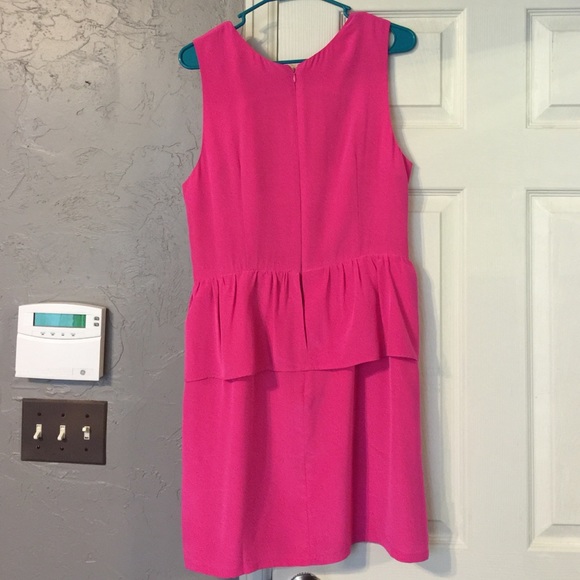 Dresses - Charlie Jade Pink Silk Peplum Dress Dresses - Charlie Jade Pink Silk Peplum Dress