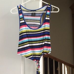 Multi-Colored Striped Crop Top