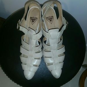 John Fluevog Sandals Shoes beige nude