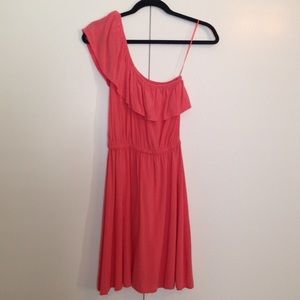 Pink one shoulder dress