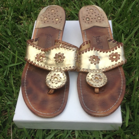 Jack Rogers gold Hamptons mid wedge