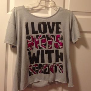 'I love boys with accents' crop top