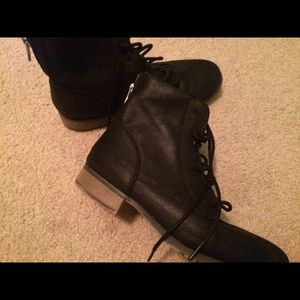 Black combat boots