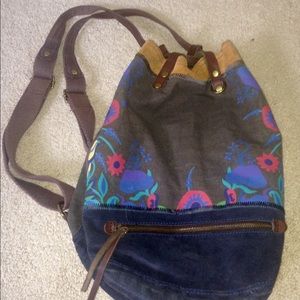 Lucky brand draw-string leather backpack