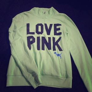 Lime green pink Victoria secret crew neck